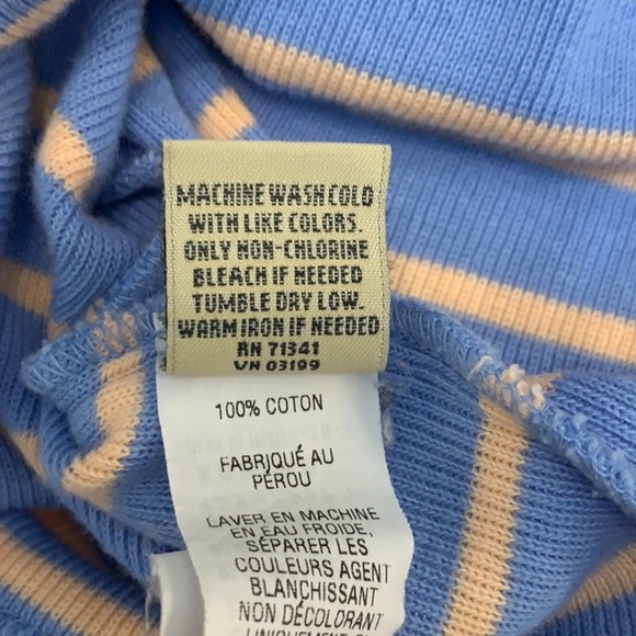 L.L. Bean French Sailor Blue Sweater with Soft Pink Stripes. EUC - Picture 8 of 10